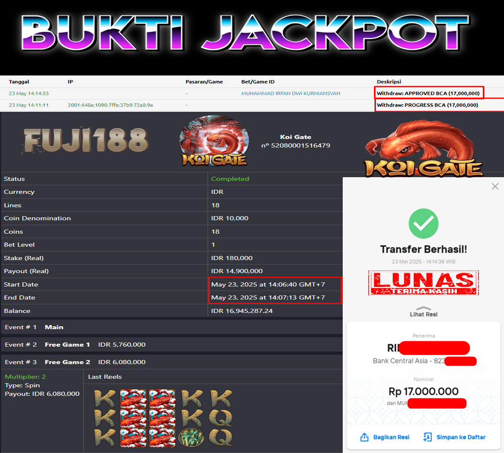 Bukti Kemenangan Koi Gate