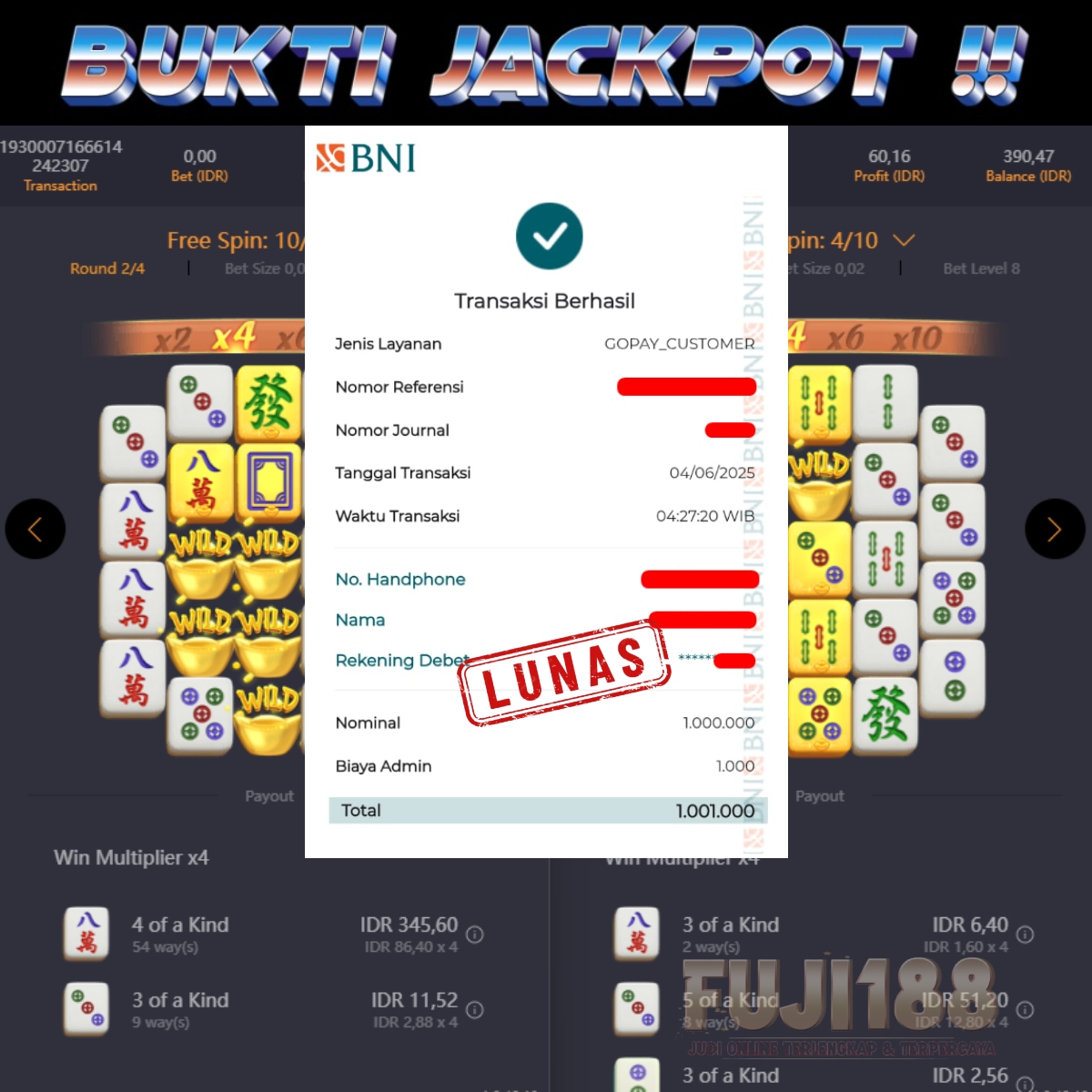Bukti Kemenangan MAHJONG WAYS 2 – PG SOFT
