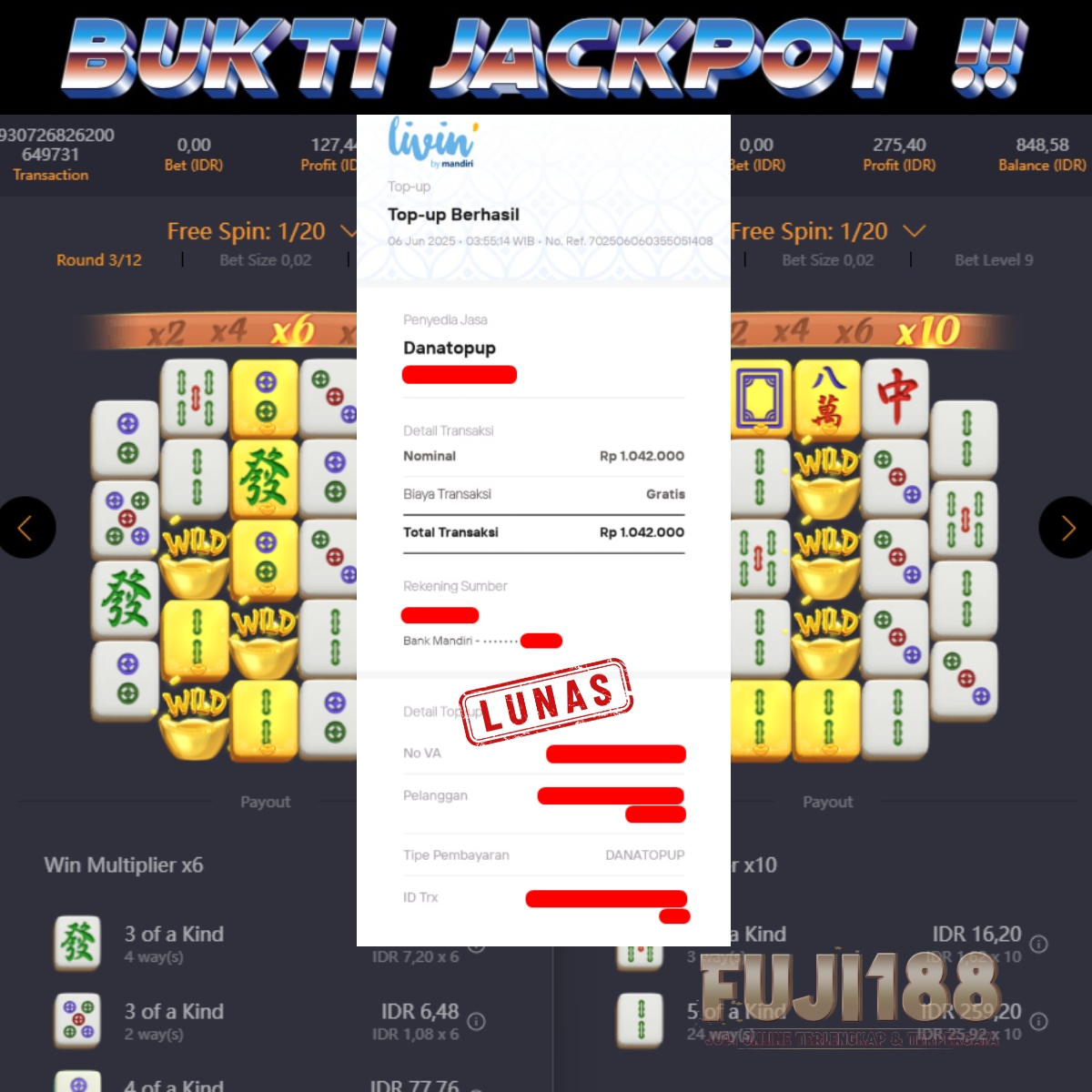 Bukti Kemenangan MAHJONG WAYS 2 – PG SOFT