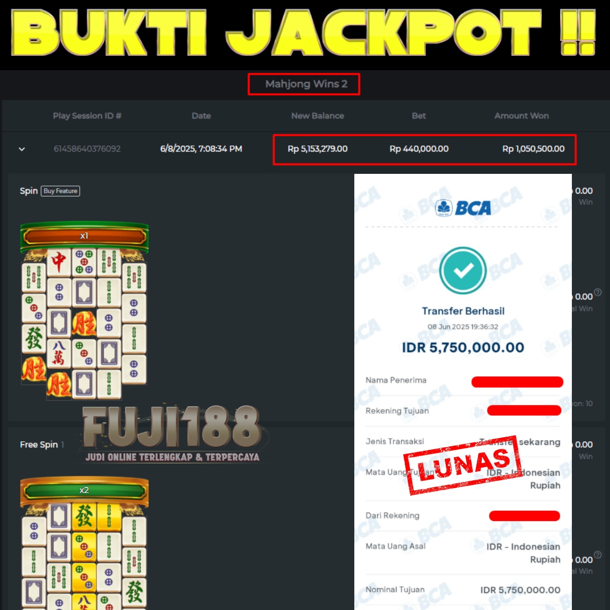 Bukti Kemenangan Mahjong Wins 2 – PRAGMATIC PLAY