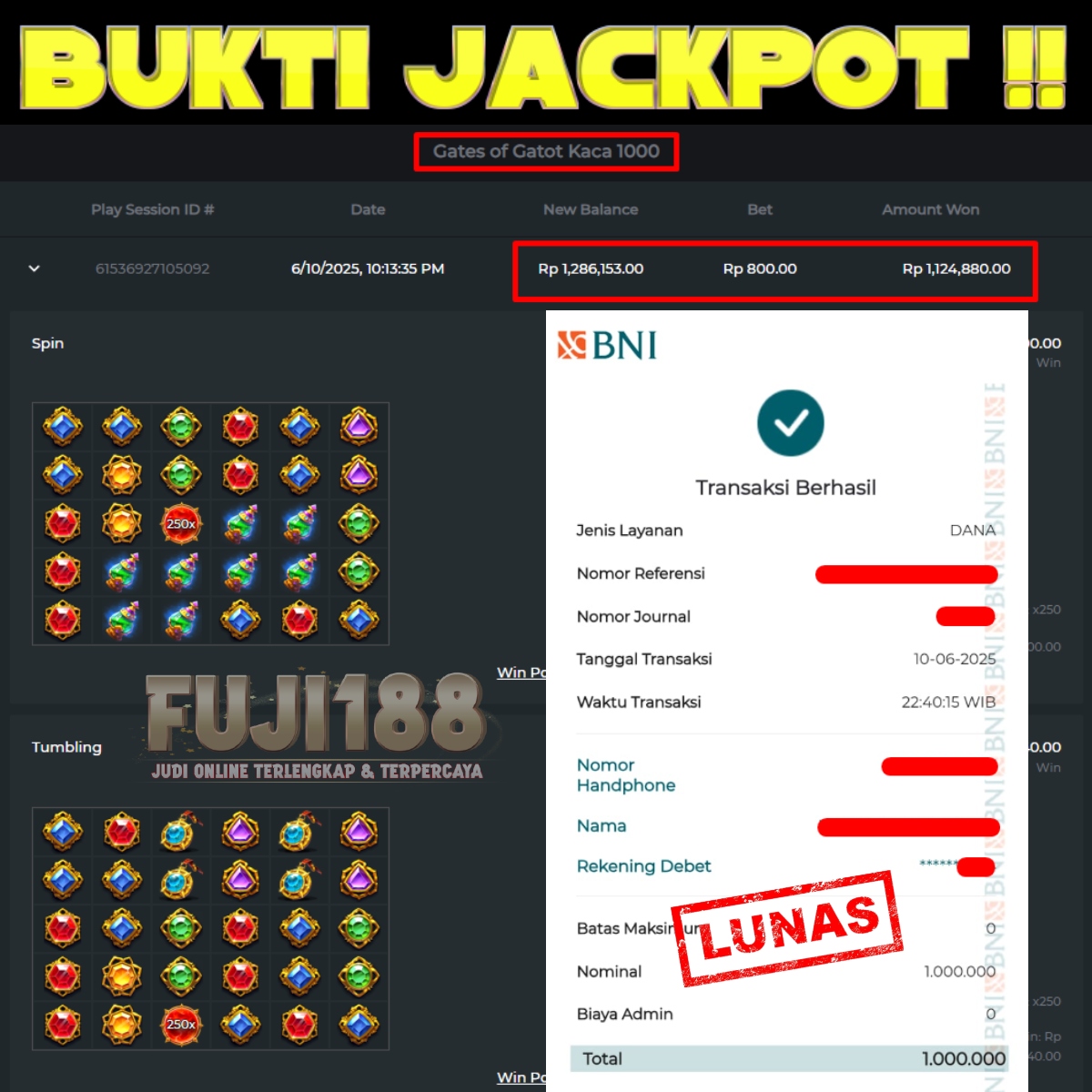 Bukti Kemenangan Gates of Gatot Kaca 1000 – PRAGMATIC PLAY