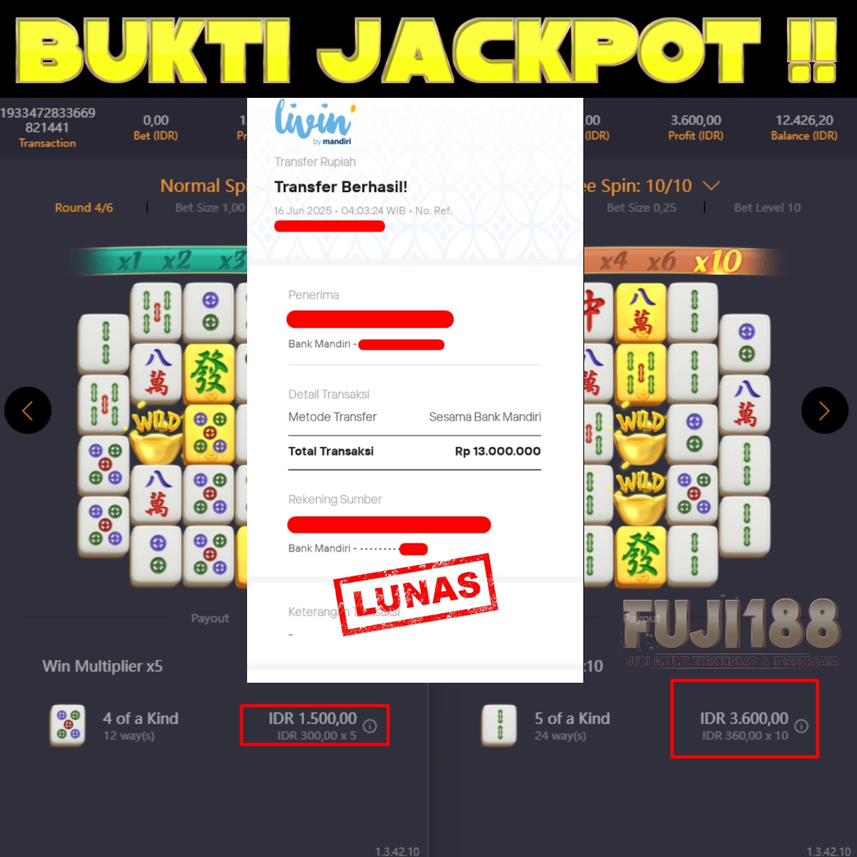 Bukti Kemenangan MAHJONG WAYS 2 – PG SOFT