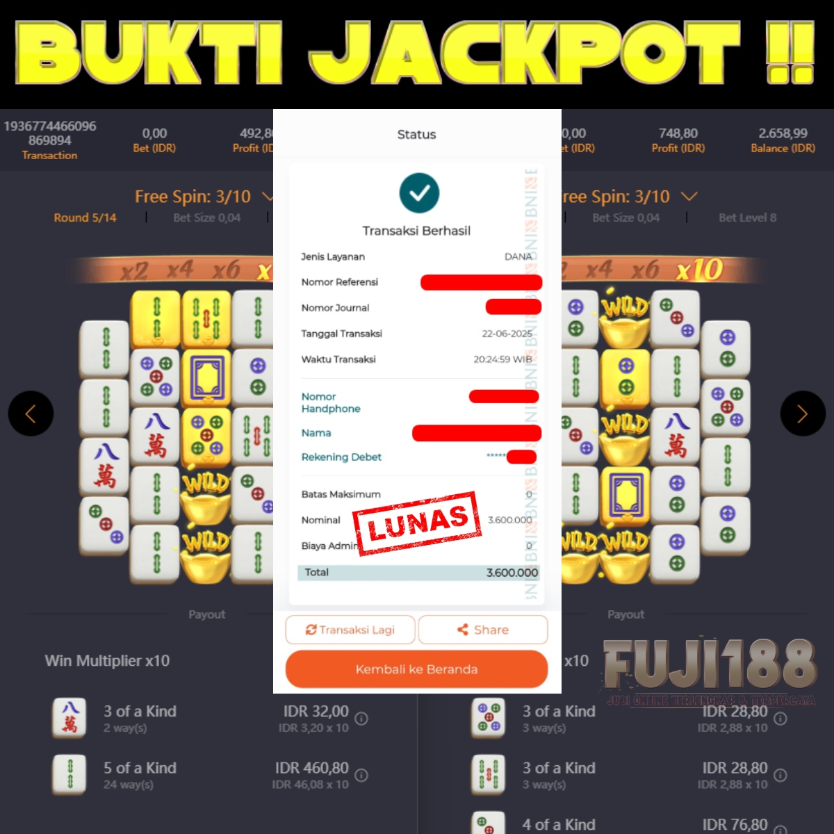 Bukti Kemenangan MAHJONG WAYS 2 – PG SOFT