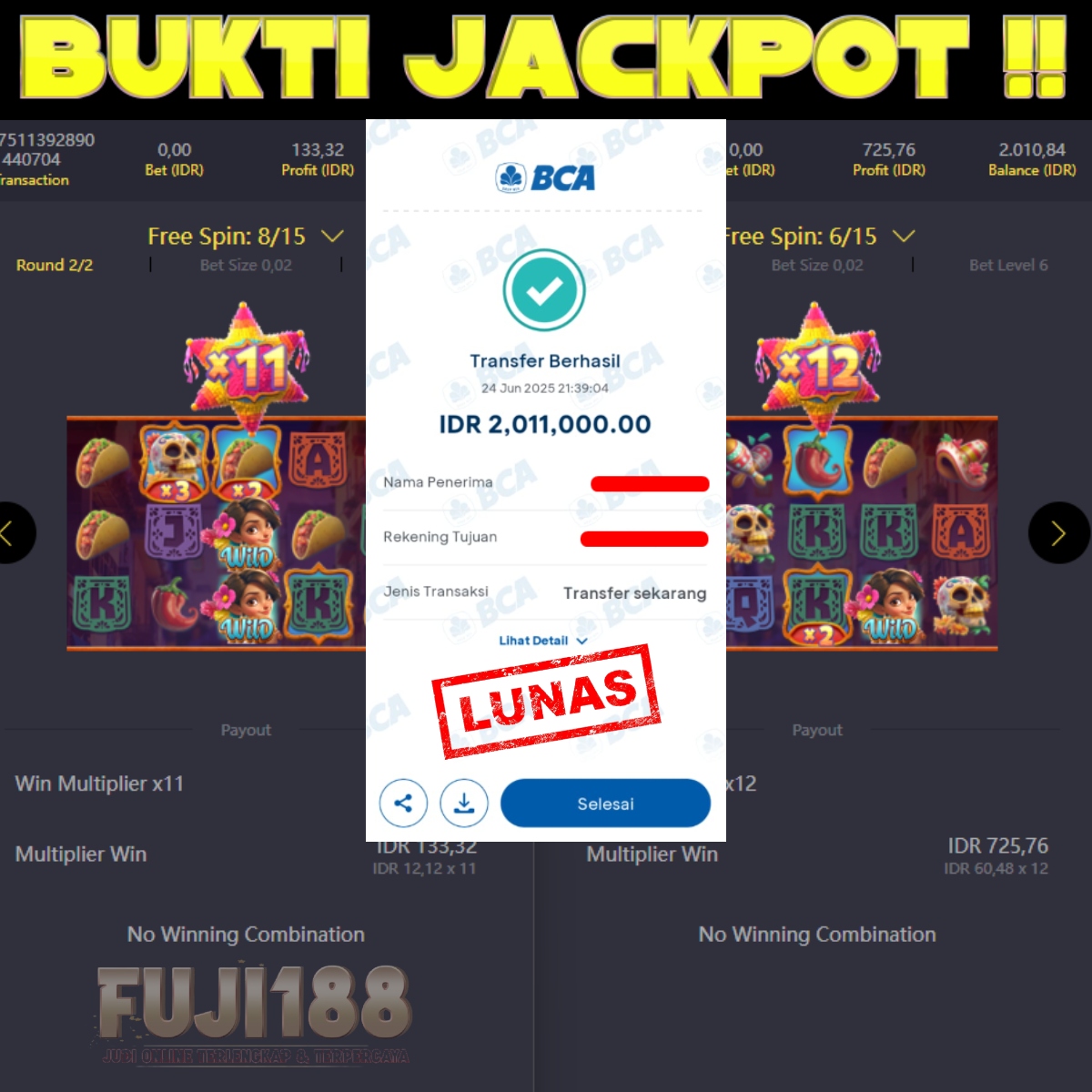 Bukti Kemenangan PINATA WINS – PG SOFT