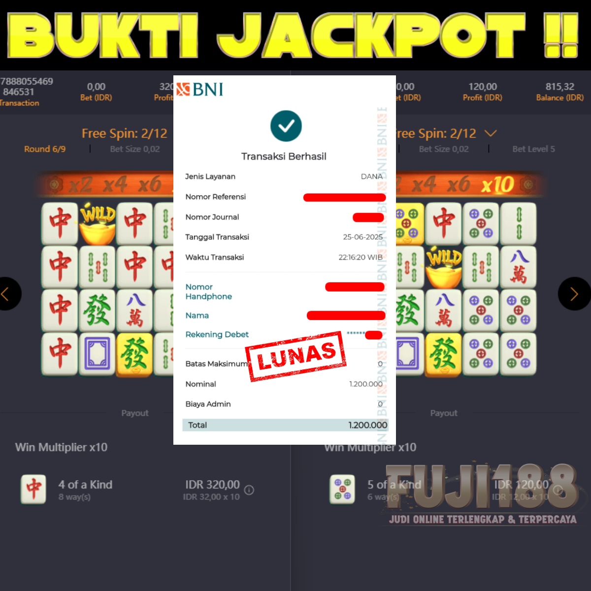 Bukti Kemenangan MAHJONG WAYS   – PG SOFT