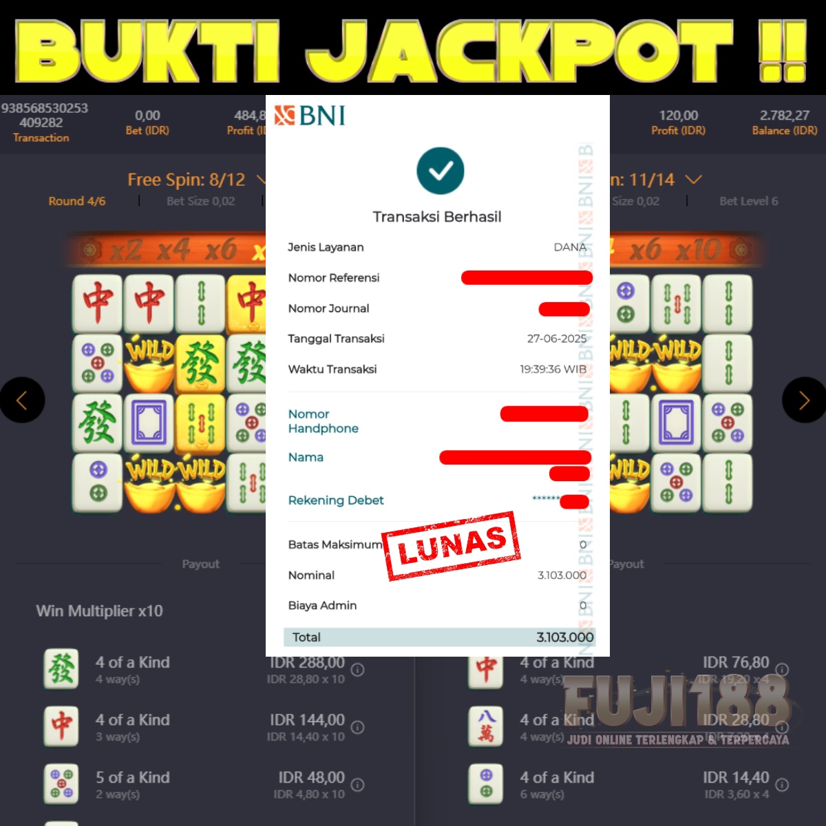 Bukti Kemenangan MAHJONG WAYS – PG SOFT