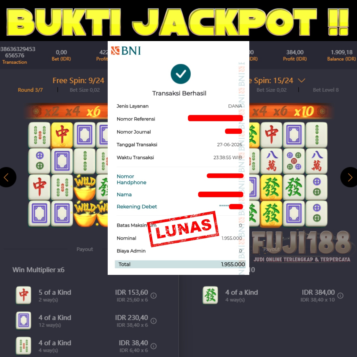 Bukti Kemenangan MAHJONG WAYS – PG SOFT
