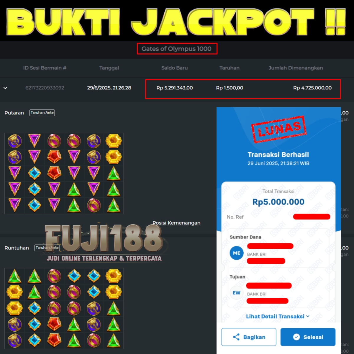 Bukti Kemenangan Gates of Olympus 1000 – PRAGMATIC PLAY