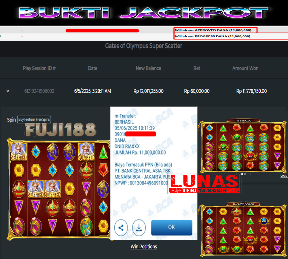 Bukti Kemenangan Gates of Olympus super scatter