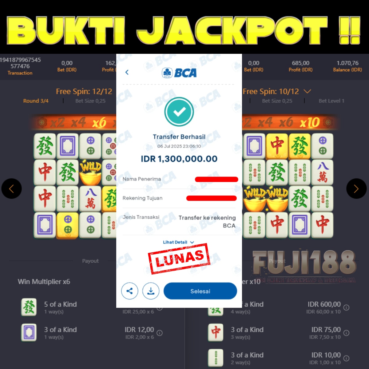 Bukti Kemenangan MAHJONG WAYS – PG SOFT