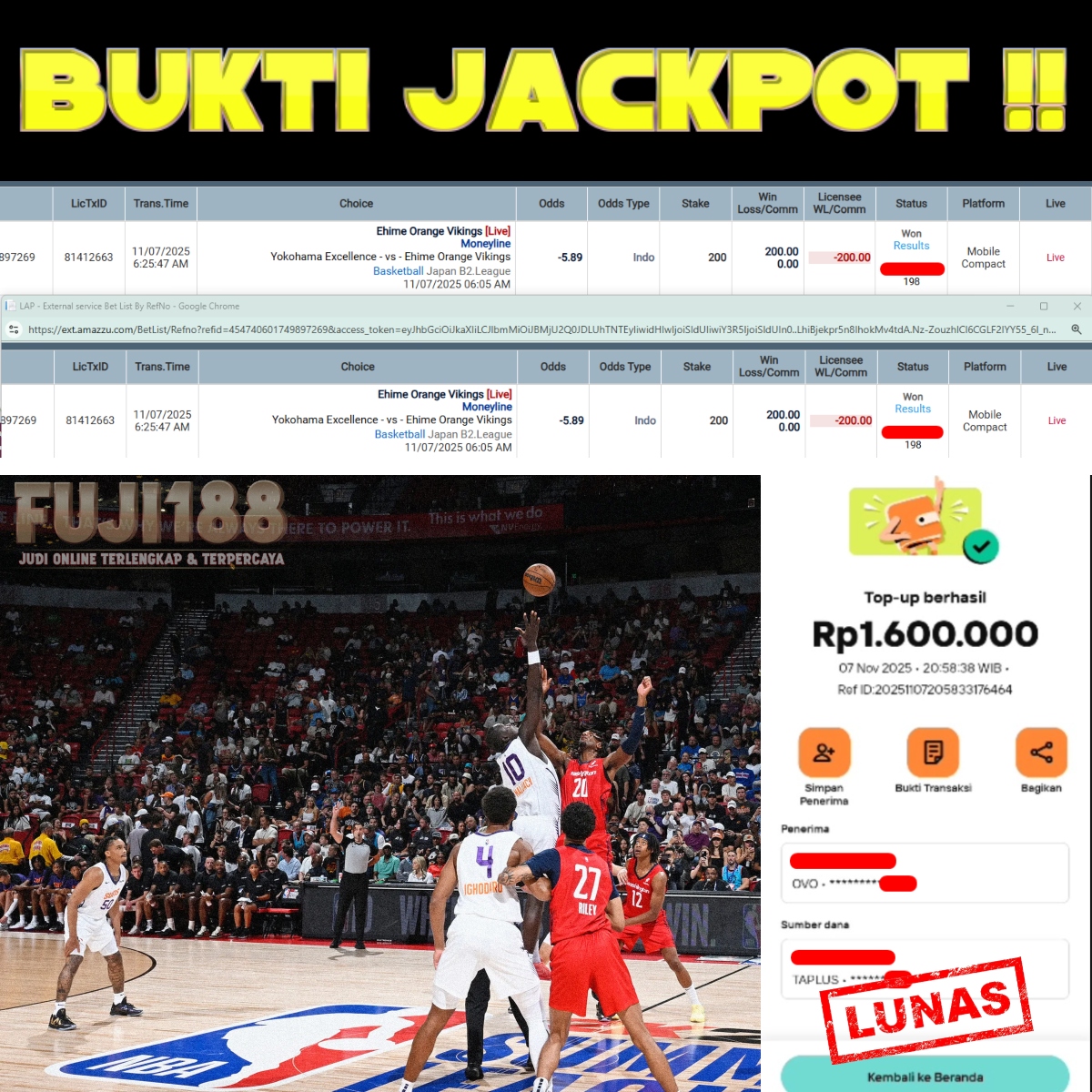 Bukti Kemenangan SBO SPORT – BASKETBALL