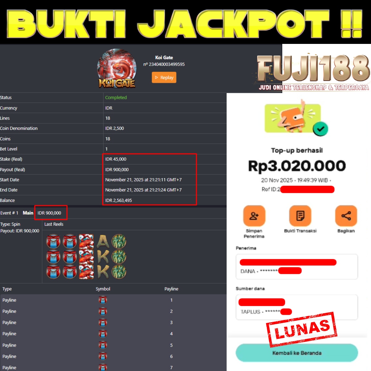 Bukti Kemenangan KOI GATE