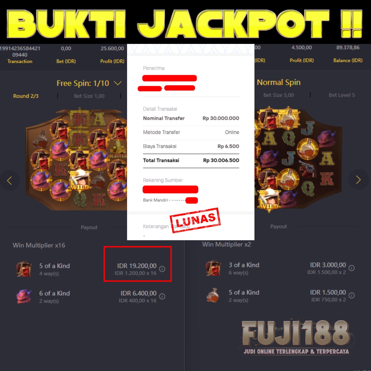 Bukti Kemenangan WILD BOUNTY SHOWDONW